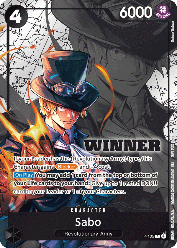 Carte Sabo P-105_p3 Promo Alt Art — One Piece TCG PROMO Promos (Bandai)