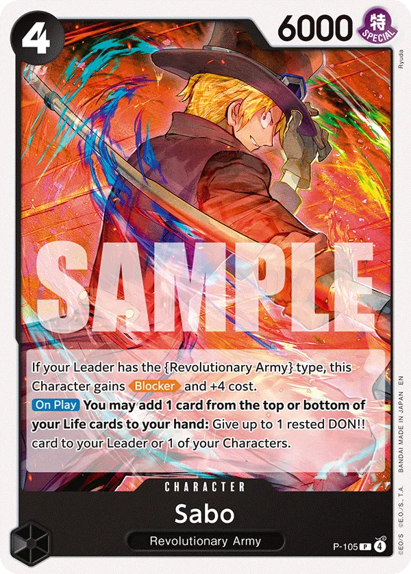 Carte Sabo P-105_r1 Promo — One Piece TCG ST-35 (Bandai)