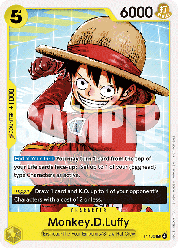 Carte Monkey.D.Luffy P-106_p1 Promo Alt Art — One Piece TCG PROMO Promos (Bandai)