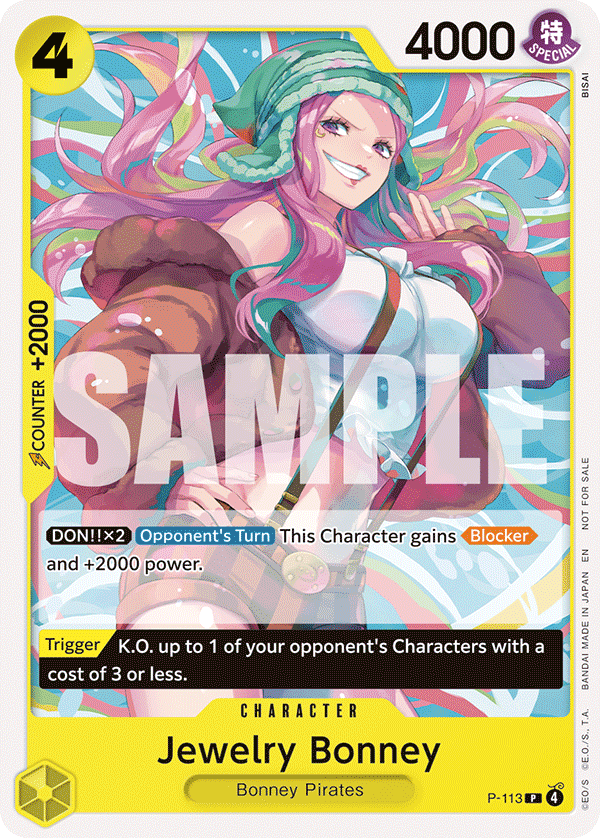 Carte Jewelry Bonney P-113 Promo — One Piece TCG PROMO Promos (Bandai)