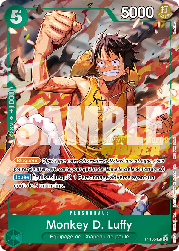 Carte Monkey D. Luffy P-135_p1 Promo Alt Art — One Piece TCG PROMO Promotion card (Bandai)
