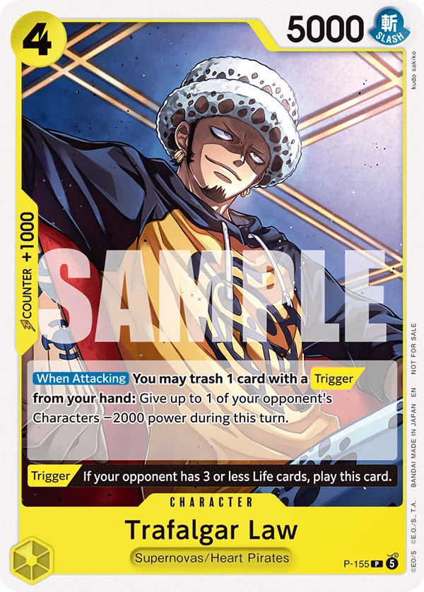 Carte Trafalgar Law P-155 Promo — One Piece TCG PROMO Promotion card (Bandai)