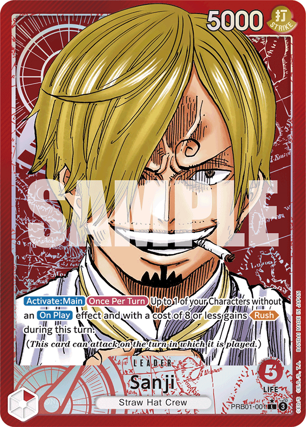 Carte Sanji PRB01-001_p1 Leader Alt Art — One Piece TCG PRB-01 The Best (Bandai)