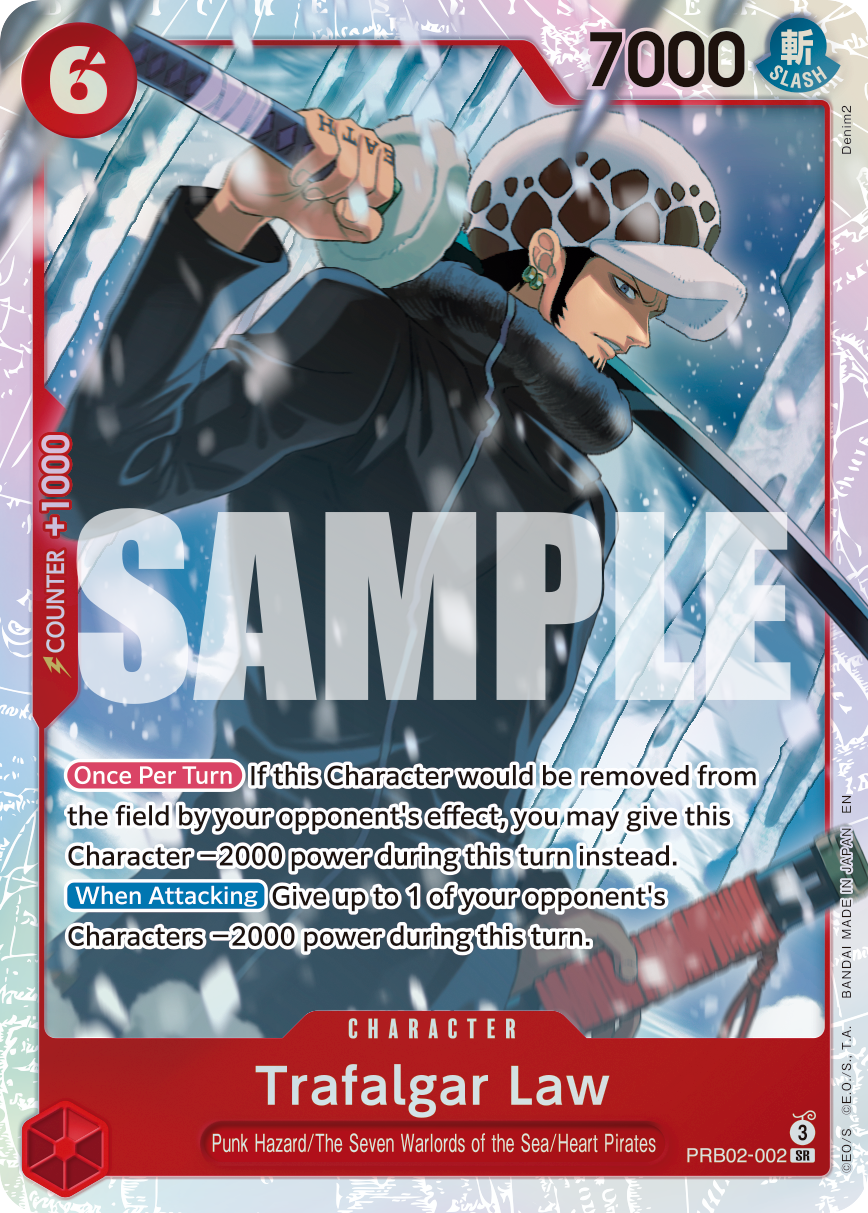 Carte Trafalgar Law PRB02-002 Super Rare — One Piece TCG PRB-02 The Best Vol. 2 (Bandai)