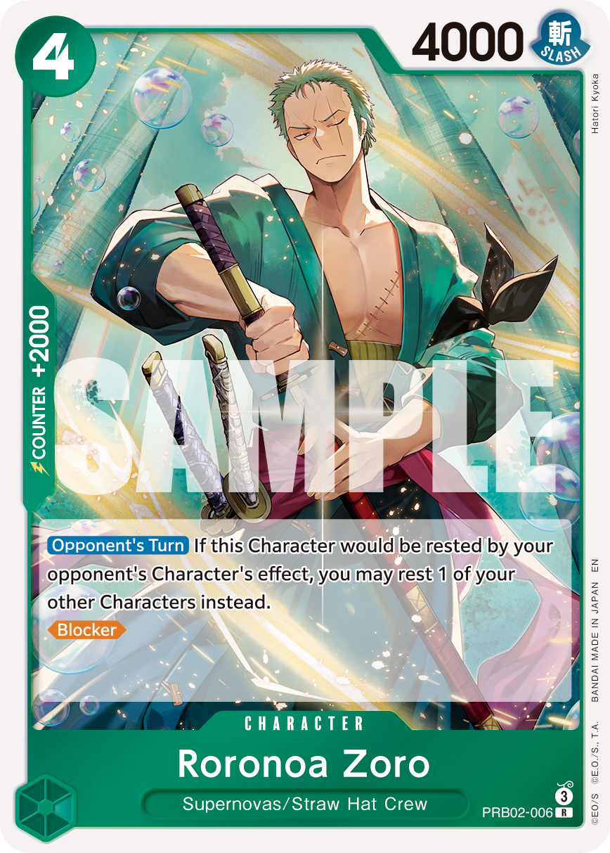 Carte Roronoa Zoro PRB02-006 Rare — One Piece TCG PRB-02 The Best Vol. 2 (Bandai)