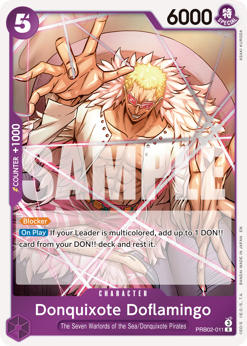 Carte Don Quijote Doflamingo PRB02-011 Rare — One Piece TCG PRB-02 The Best Vol. 2 (Bandai)