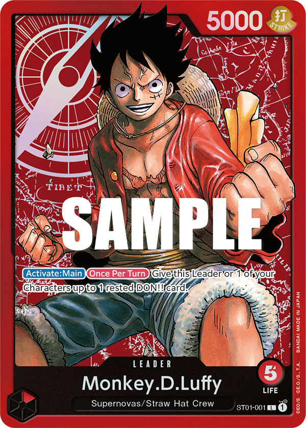 Carte Monkey.D.Luffy ST01-001 Leader — One Piece TCG ST-01 (Bandai)