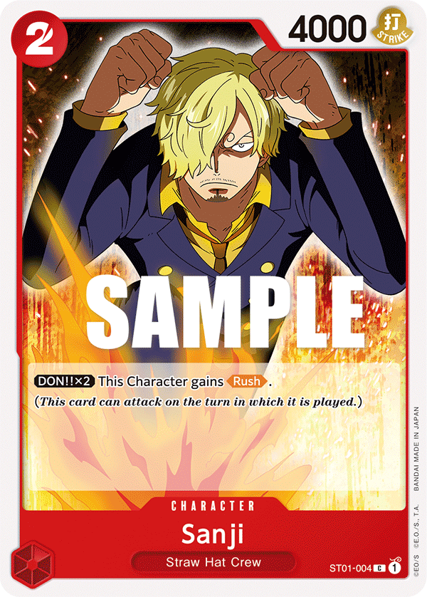 Carte Sanji ST01-004 Common — One Piece TCG ST-01 Starter Deck: Straw Hat Crew (Bandai)