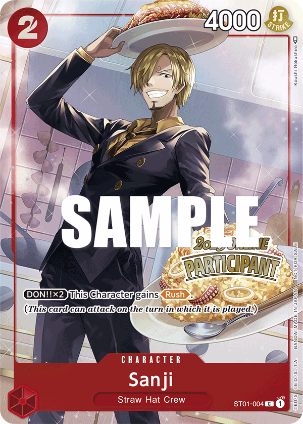 Carte Sanji ST01-004_p1 Common — One Piece TCG PROMO-ST-01 (Bandai)