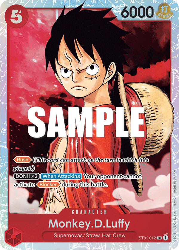 Carte Monkey.D.Luffy ST01-012 Super Rare — One Piece TCG ST-01 Starter Deck: Straw Hat Crew (Bandai)