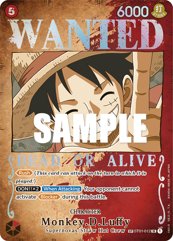 Carte Monkey D. Luffy ST01-012_p1 Special Alt Art — One Piece TCG OP-03 Pillars of Strength (Bandai)
