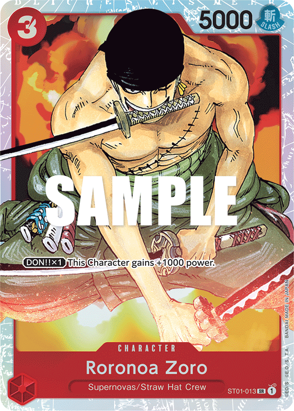 Carte Roronoa Zoro ST01-013 Super Rare — One Piece TCG ST-01 Starter Deck: Straw Hat Crew (Bandai)