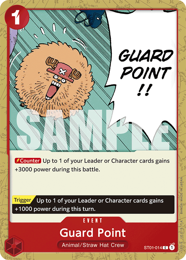 Carte Guard Point ST01-014_p1 Common Alt Art — One Piece TCG ST-01 Starter Deck: Straw Hat Crew (Bandai)