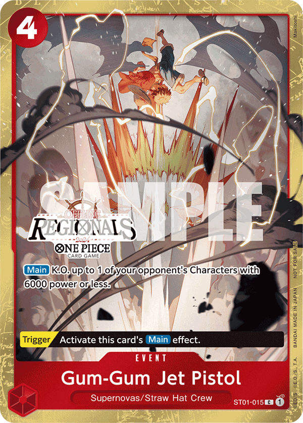 Carte Gum-Gum Jet Pistol ST01-015_p1 Common Alt Art — One Piece TCG PROMO-ST-01 Promos: Straw Hat Crew (Bandai)