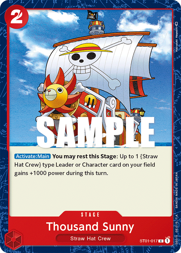 Carte Thousand Sunny ST01-017 Common — One Piece TCG ST-01 Starter Deck: Straw Hat Crew (Bandai)