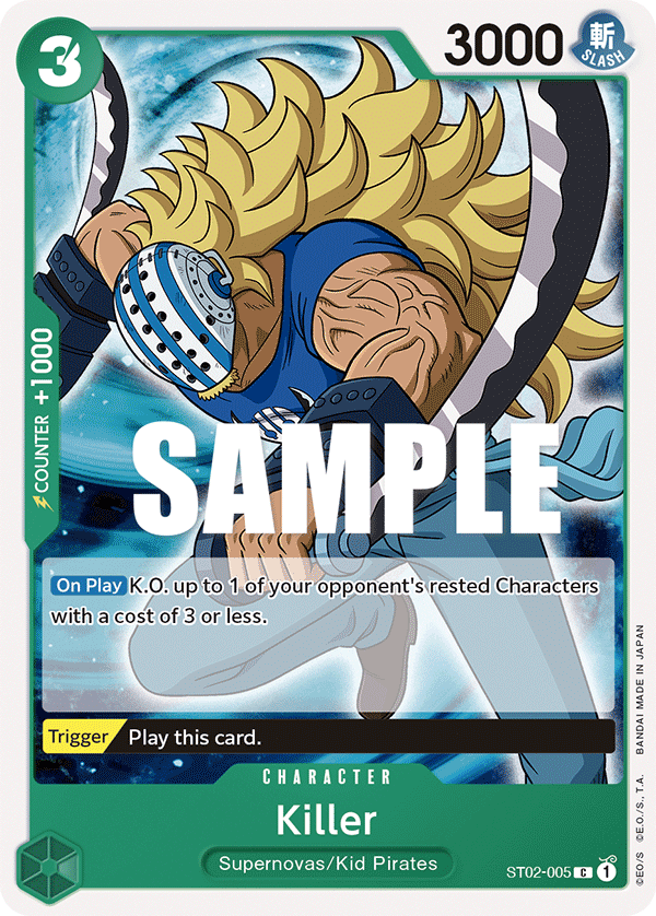 Carte Killer ST02-005 Common — One Piece TCG ST-02 Starter Deck: Worst Generation (Bandai)
