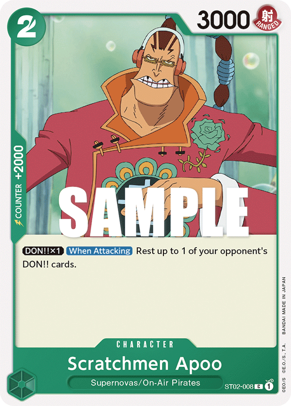 Carte Scratchmen Apoo ST02-008 Common — One Piece TCG ST-02 Starter Deck: Worst Generation (Bandai)