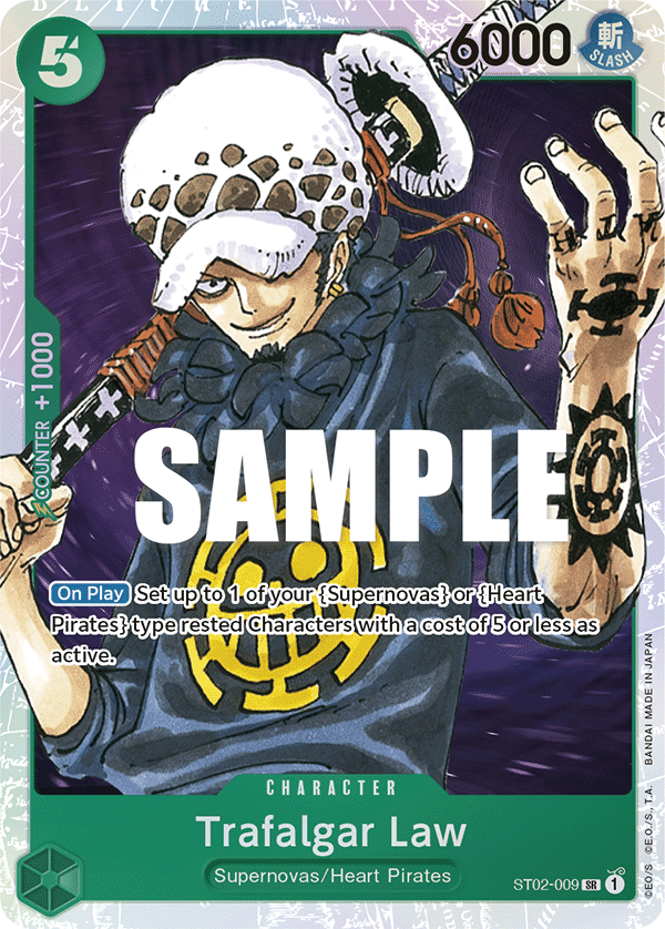 Carte Trafalgar Law ST02-009 Super Rare — One Piece TCG ST-02 Starter Deck: Worst Generation (Bandai)