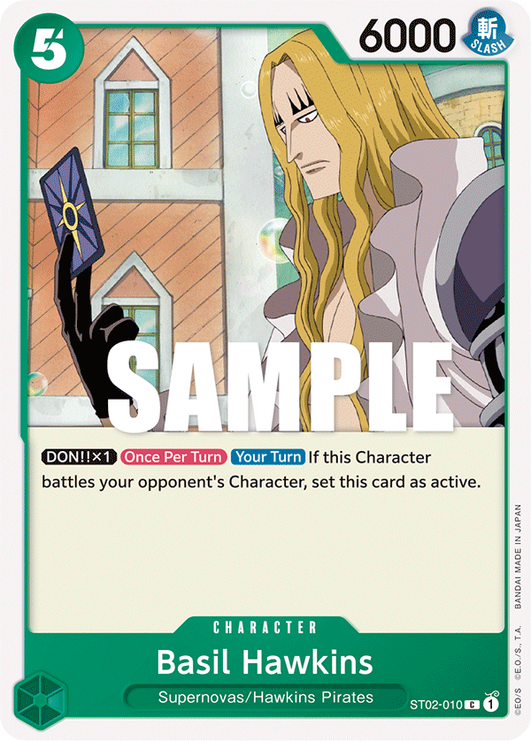 Carte Basil Hawkins ST02-010 Common — One Piece TCG ST-02 Starter Deck: Worst Generation (Bandai)