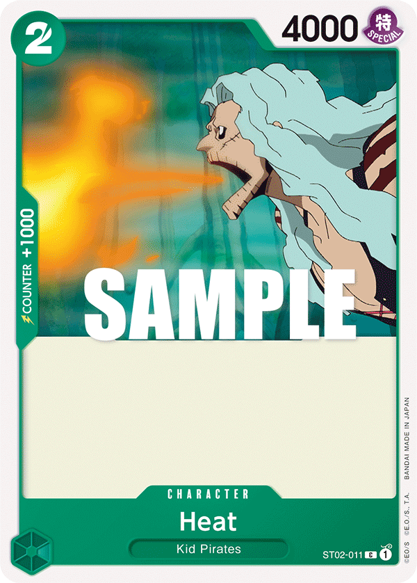 Carte Heat ST02-011 Common — One Piece TCG ST-02 Starter Deck: Worst Generation (Bandai)
