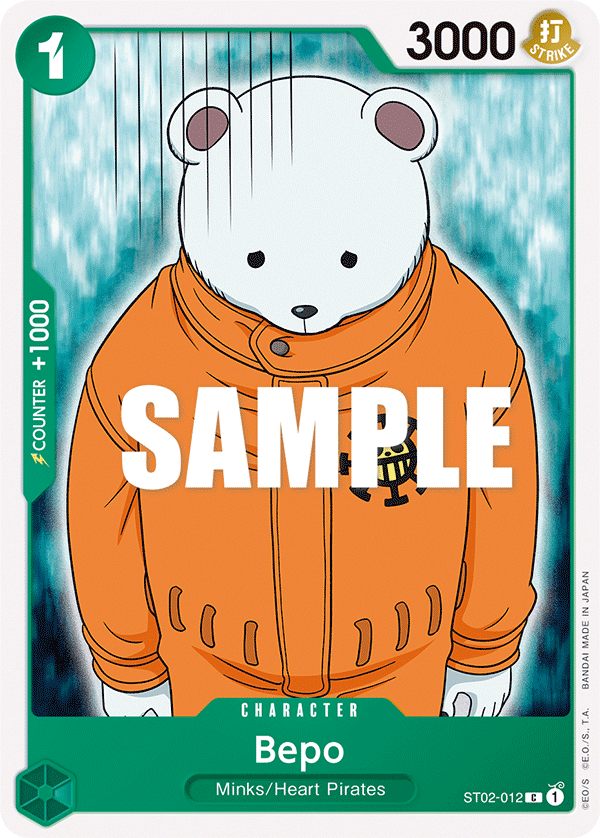 Carte Bepo ST02-012 Common — One Piece TCG ST-02 Starter Deck: Worst Generation (Bandai)