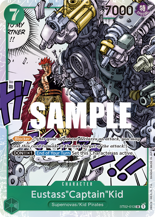 Carte Eustass"Captain"Kid ST02-013 Super Rare — One Piece TCG ST-02 Starter Deck: Worst Generation (Bandai)