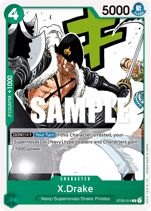 Carte X.Drake ST02-014 Common — One Piece TCG ST-02 (Bandai)