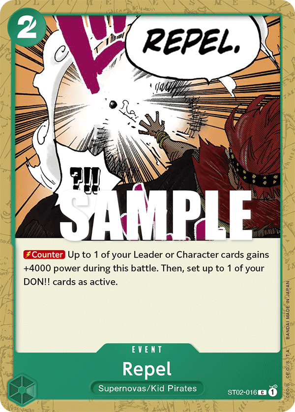 Carte Repel ST02-016 Common — One Piece TCG ST-02 Starter Deck: Worst Generation (Bandai)