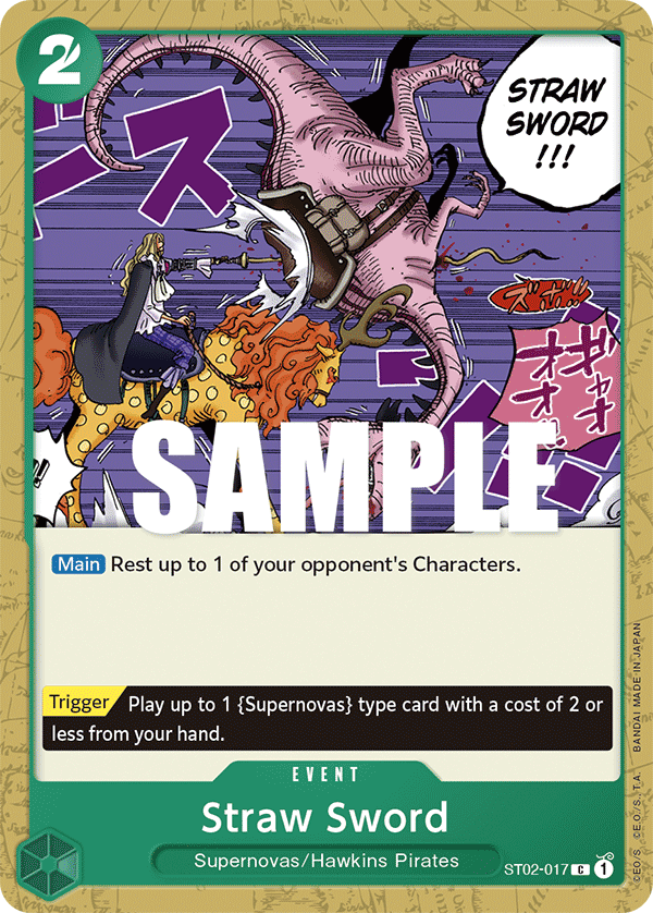 Carte Straw Sword ST02-017 Common — One Piece TCG ST-02 Starter Deck: Worst Generation (Bandai)
