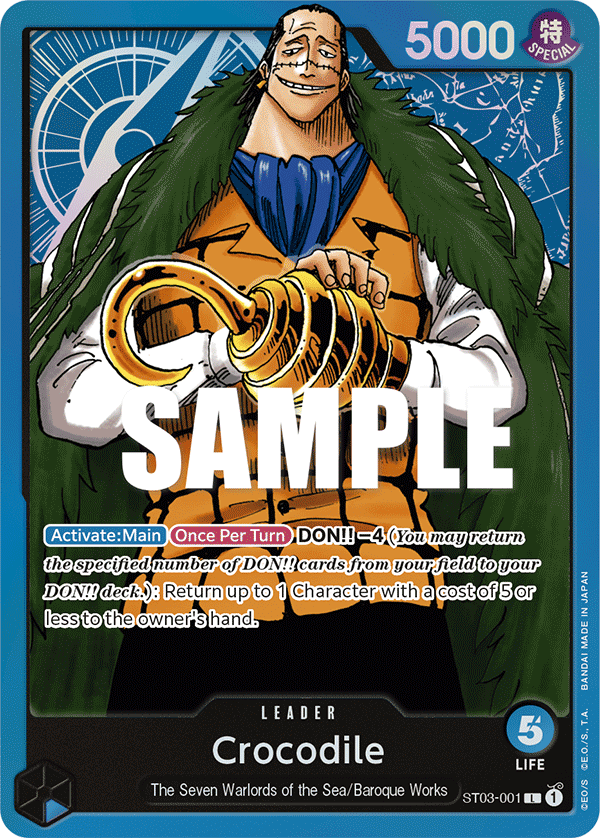 Carte Crocodile ST03-001 Leader — One Piece TCG ST-03 (Bandai)