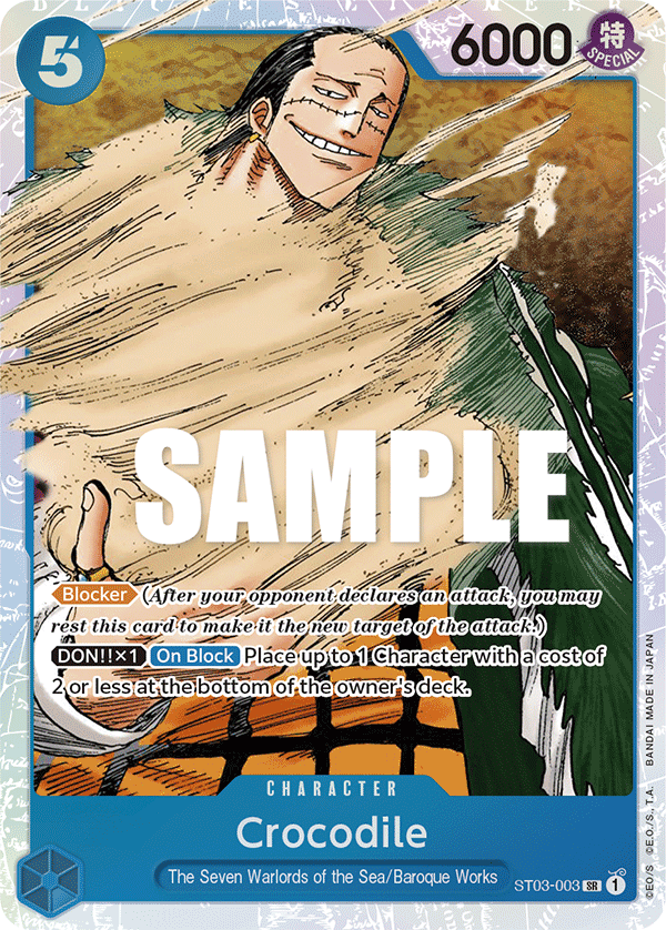 Carte Crocodile ST03-003 Super Rare — One Piece TCG ST-03 (Bandai)