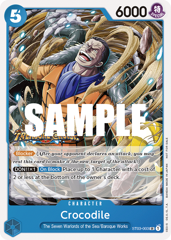 Carte Crocodile ST03-003_p1 Super Rare — One Piece TCG PROMO-ST-03 (Bandai)
