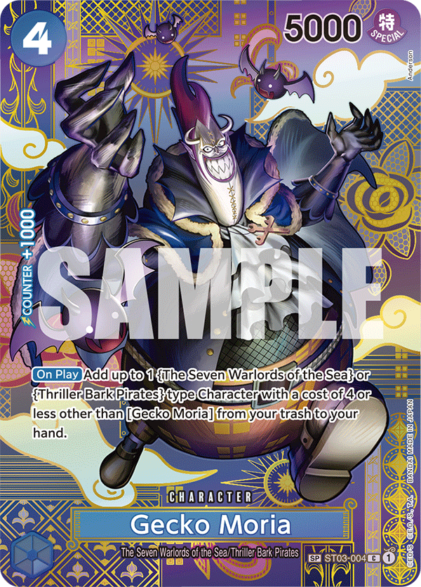 Carte Gecko Moria ST03-004_p1 Special Alt Art — One Piece TCG OP-08 Two Legends (Bandai)
