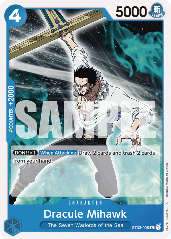 Carte Dracule Mihawk ST03-005_p2 Common — One Piece TCG ST-03 (Bandai)