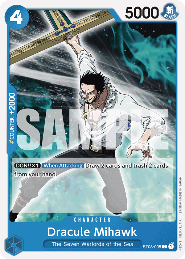Carte Dracule Mihawk ST03-005_p3 Common — One Piece TCG ST-03 (Bandai)
