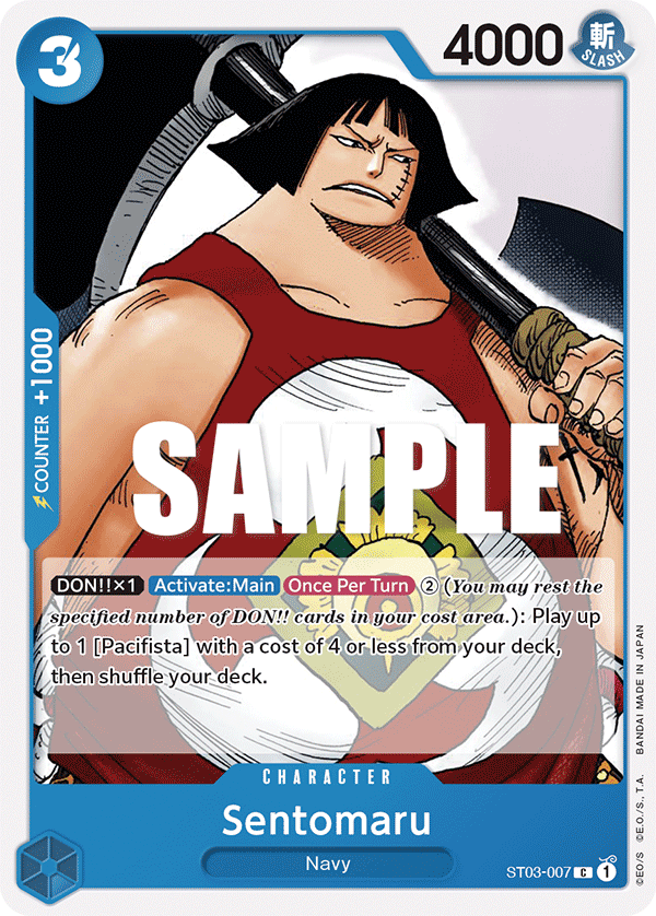 Carte Sentomaru ST03-007 Common — One Piece TCG ST-03 Starter Deck: The Seven Warlords of the Sea (Bandai)