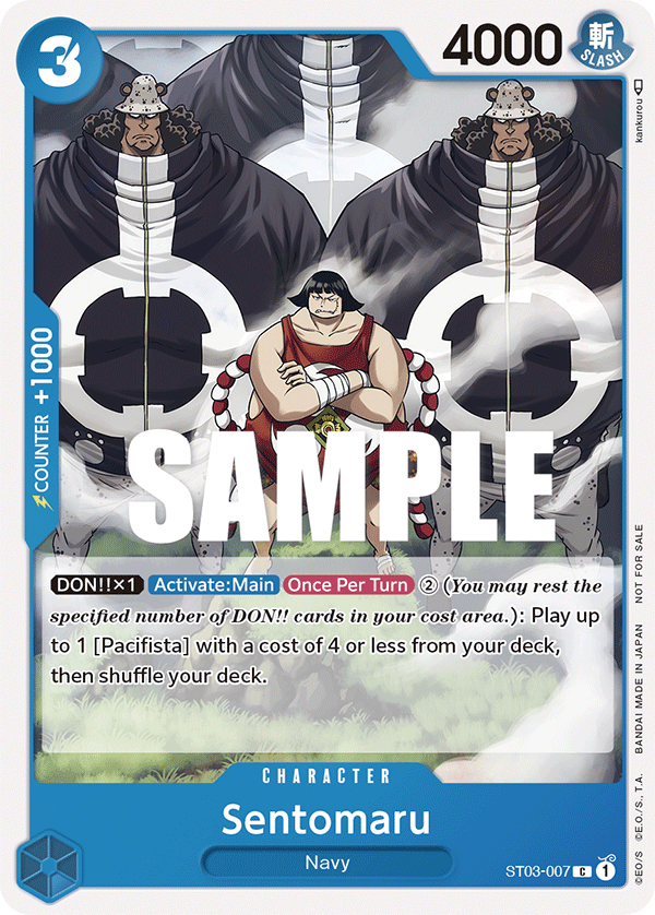 Carte Sentomaru ST03-007_p1 Common Alt Art — One Piece TCG PROMO-ST-03 Promos: The Seven Warlords of the Sea (Bandai)