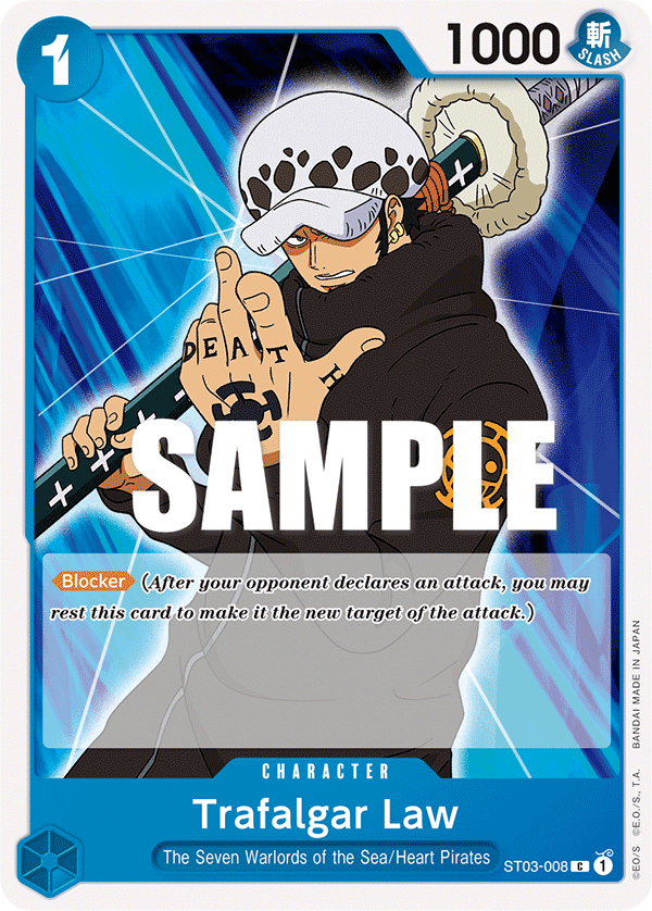 Carte Trafalgar Law ST03-008 Common — One Piece TCG ST-03 Starter Deck: The Seven Warlords of the Sea (Bandai)