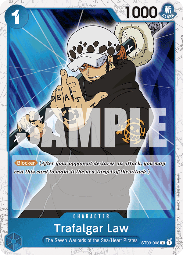 Carte Trafalgar Law ST03-008_p6 Common Alt Art — One Piece TCG PRB-01 The Best (Bandai)