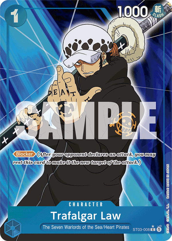 Carte Trafalgar Law ST03-008_p7 Common Alt Art — One Piece TCG PRB-01 The Best (Bandai)