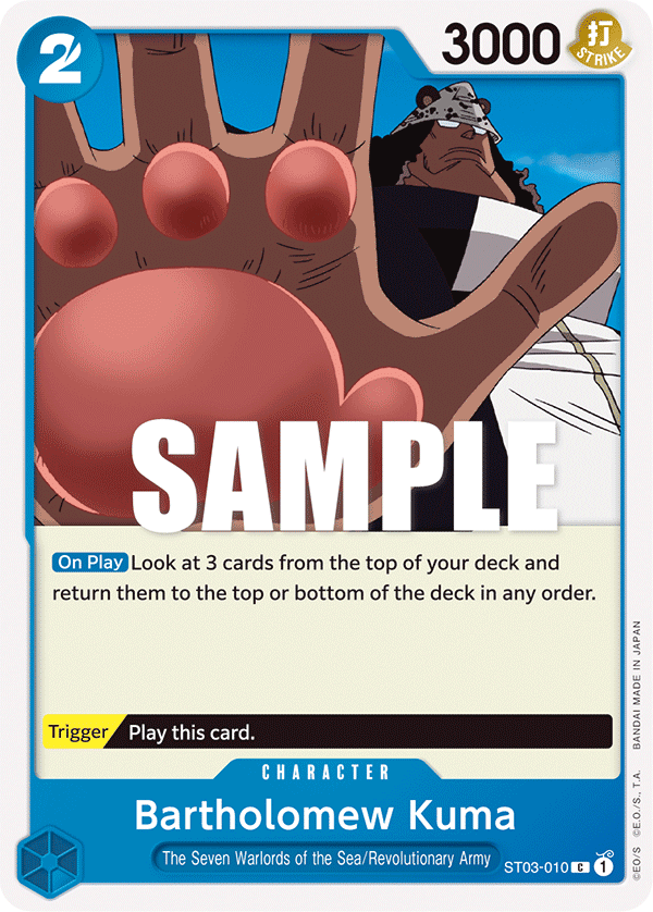 Carte Bartholomew Kuma ST03-010 Common — One Piece TCG ST-03 Starter Deck: The Seven Warlords of the Sea (Bandai)
