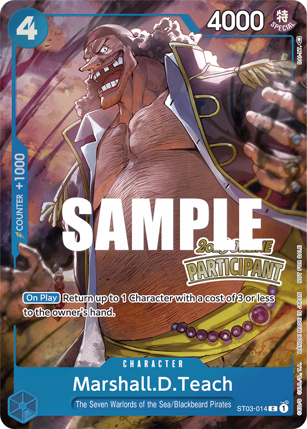 Carte Marshall.D.Teach ST03-014_p1 Common Alt Art — One Piece TCG PROMO-ST-03 Promos: The Seven Warlords of the Sea (Bandai)