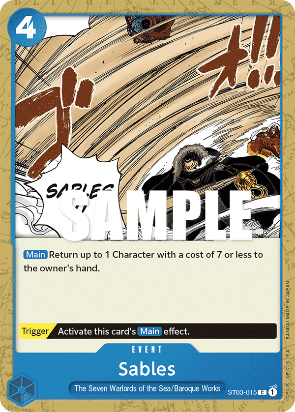 Carte Sables ST03-015 Common — One Piece TCG ST-03 Starter Deck: The Seven Warlords of the Sea (Bandai)