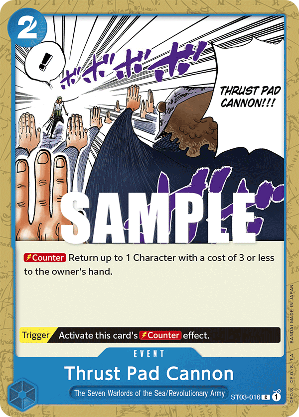 Carte Thrust Pad Cannon ST03-016 Common — One Piece TCG ST-03 Starter Deck: The Seven Warlords of the Sea (Bandai)