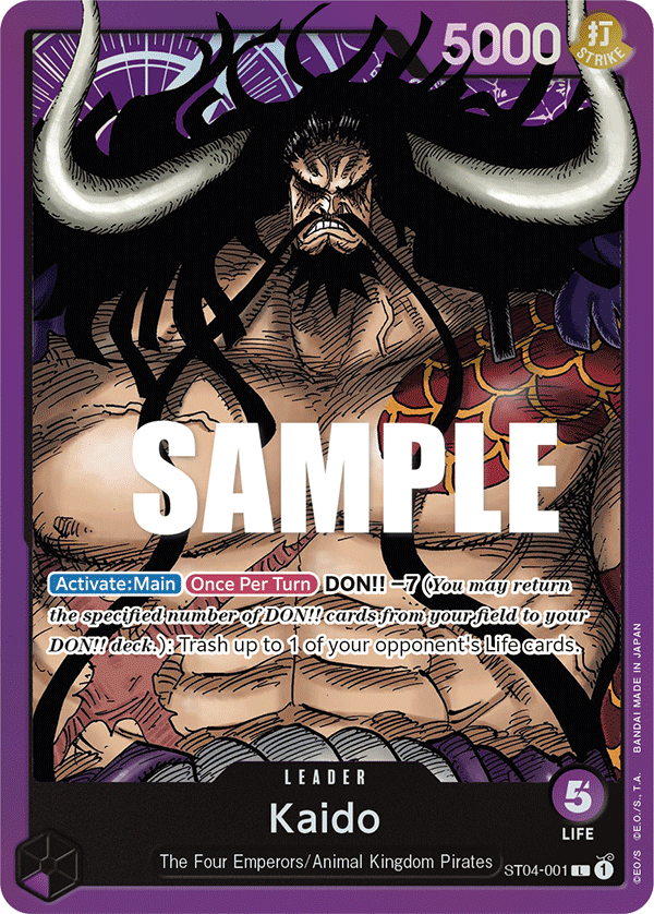 Carte Kaido ST04-001 Leader — One Piece TCG ST-04 (Bandai)