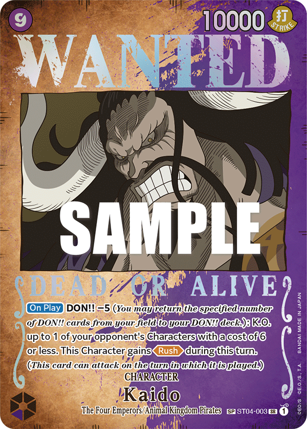 Carte Kaido ST04-003_p1 Special Alt Art — One Piece TCG OP-03 Pillars of Strength (Bandai)