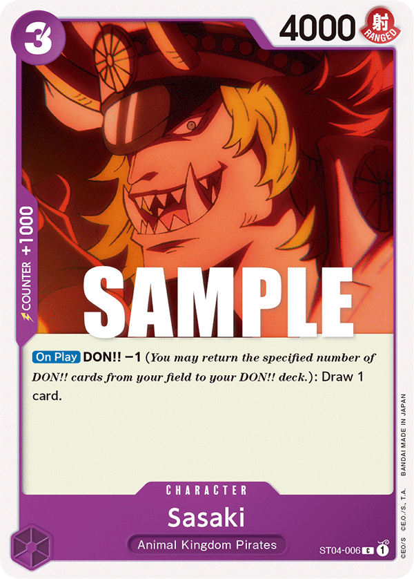 Carte Sasaki ST04-006 Common — One Piece TCG ST-04 Starter Deck: Animal Kingdom Pirates (Bandai)