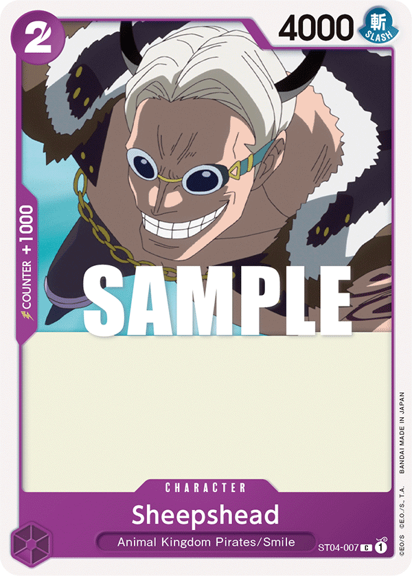 Carte Sheepshead ST04-007 Common — One Piece TCG ST-04 Starter Deck: Animal Kingdom Pirates (Bandai)