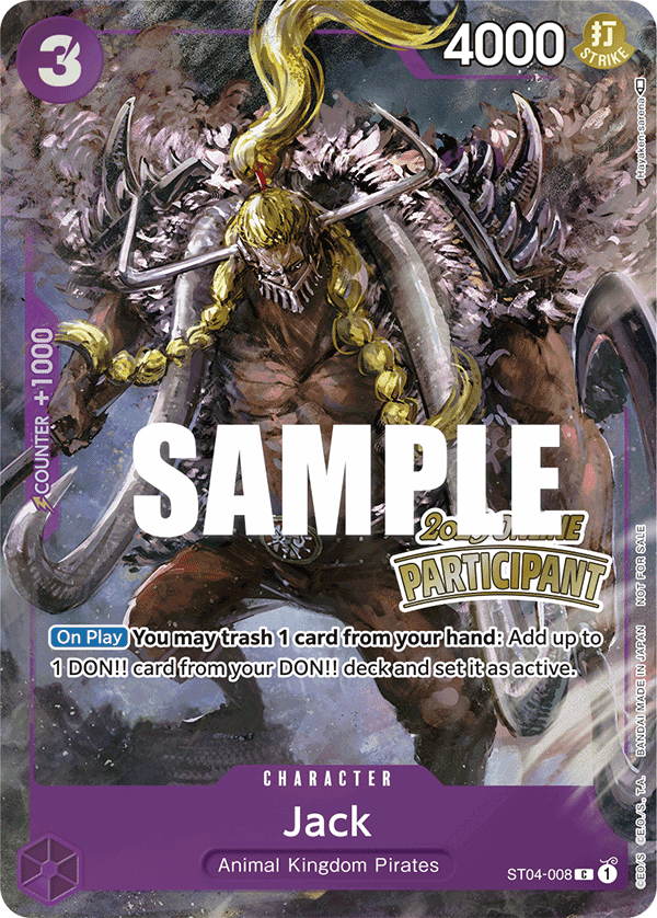 Carte Jack ST04-008_p1 Common Alt Art — One Piece TCG PROMO-ST-04 Promos: Animal Kingdom Pirates (Bandai)