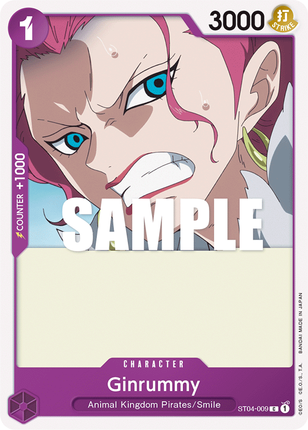 Carte Ginrummy ST04-009 Common — One Piece TCG ST-04 Starter Deck: Animal Kingdom Pirates (Bandai)
